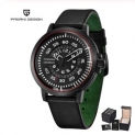 Men Luxury Brand Leather Strap New Dials Rotation Calendar Watch with Military Quartz Watch