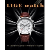 LIGE Watch Men Fashion Sport Quartz Watches Brand Luxury Leather Business Waterproof Clock