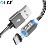 OLAF LED Type C Micro USB Fast Charge For Xiaomi iPhone Samsung Mobile Phone Magnetic Charger Cord
