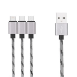 3-in-1 Type-C Micro Nylon USB Cable 1.2m