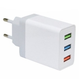 Minismile 5V 2.4A Universal Fast Charge 3 USB Port Home USB Power Travel Charger Wall Adapter – EU Plug