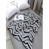 Geometric Pattern Knitted Blanket