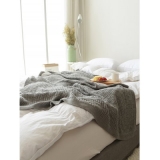 Solid Color Jacquard Knitted Blanket