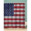 American Flag Brick Pattern Waterproof Shower Curtain