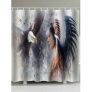Eagle And Tribal Woman Print Waterproof Bathroom Shower Curtain