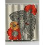 Elephant Floral Print Shower Curtain
