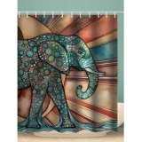 Abstract Elephant Pattern Waterproof Shower Curtain