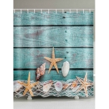 Starfish Seashell Pattern Shower Curtain