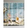 Starfish Seashell Print Shower Curtain