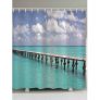 Ocean Bridge Fine Day Print Waterproof Bathroom Shower Curtain