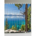 Lakeside Mountains Print Waterproof Bathroom Shower Curtain