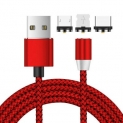 Magnetic 3 in 1 8 Pin / Type-C / Micro USB Charging Cable 2m