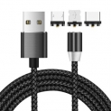 Magnetic 3 in 1 8 Pin / Type-C / Micro USB Charging Cable 2m