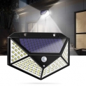 100 LED Solar Powered 600lm PIR Motion Sensor Wall Light Outdoor Garden Lamp 3 Modes