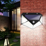 100 / 114 LED Solar Powered SMD2835 LED PIR Motion Sensor Wall Stairs Light Outdoor Garden Lamp 3 Modes