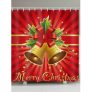 Christmas Bells Greeting Printed Waterproof Bathroom Shower Curtain