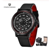 Men Luxury Brand Leather Strap New Dials Rotation Calendar Watch with Military Quartz Watch