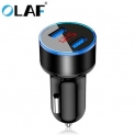 OLAF 5V 3.1A Metal Dual USB Fast Charging Car Charger Digital Display For iPhone  Xiaomi Samsung