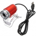 USB 2.0 HD Webcam Web Cam Camera 360 Degree For Computer Laptop PC Red