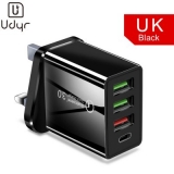 Udyr Quick Charge 3.0 Multi USB Charger plus 18W PD  Charger For iPhone Samsung iPad Pro Macbook