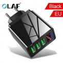 OLAF 3.1A 3-port USB  Fast Charging Digital Display Support Adapter for iphone xiaomi note 10 huawei
