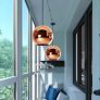 Copper Gold Silver Loft Kitchen Island Dining Table Glass Ball Pendant Lamp