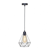 E27 Base Retro Industrial Style Diamond Ceiling Lamp Black Pendant Light