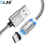 OLAF LED Type C Micro USB Fast Charge For Xiaomi iPhone Samsung Mobile Phone Magnetic Charger Cord