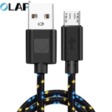 OLAF Micro USB Nylon Data Cable Fast Charging USB Charger Cord For Samsung Huawei Xiaomi