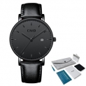 Men Watch Ultra Thin Minimalist Waterproof Date Wrist Watch Leather Watch Men Clock