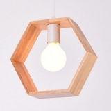 American Simple Solid Wood Pendant Lights E27 Hanging Lamp for Bathroom