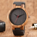 Simple Wooden Watch Men Nature Bamboo Wood Leather Casual Minimalist Watch Male Sport Clock