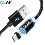 OLAF LED Type C Micro USB Fast Charge For Xiaomi iPhone Samsung Mobile Phone Magnetic Charger Cord