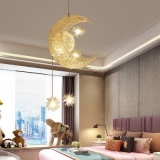 Ceiling Lamps Modern Pendant LED Moon Star Chandelier Children Bedroom Hanging Lamp