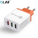 OLAF Quick Charger  QC 3.0 3-port USB Fast Charging Adapter for Xiaomi mi note 10 Huawei Samsung