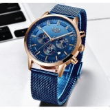 LIGE Mens Watches Male Fashion Luxury Stainless Steel Quartz Watch Men Casual Sport Waterproof Watch